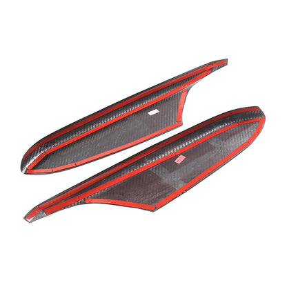 Red Real Carbon Fiber Door Armrest Panel Trim For Corvette C8 Convertible Coupe 11