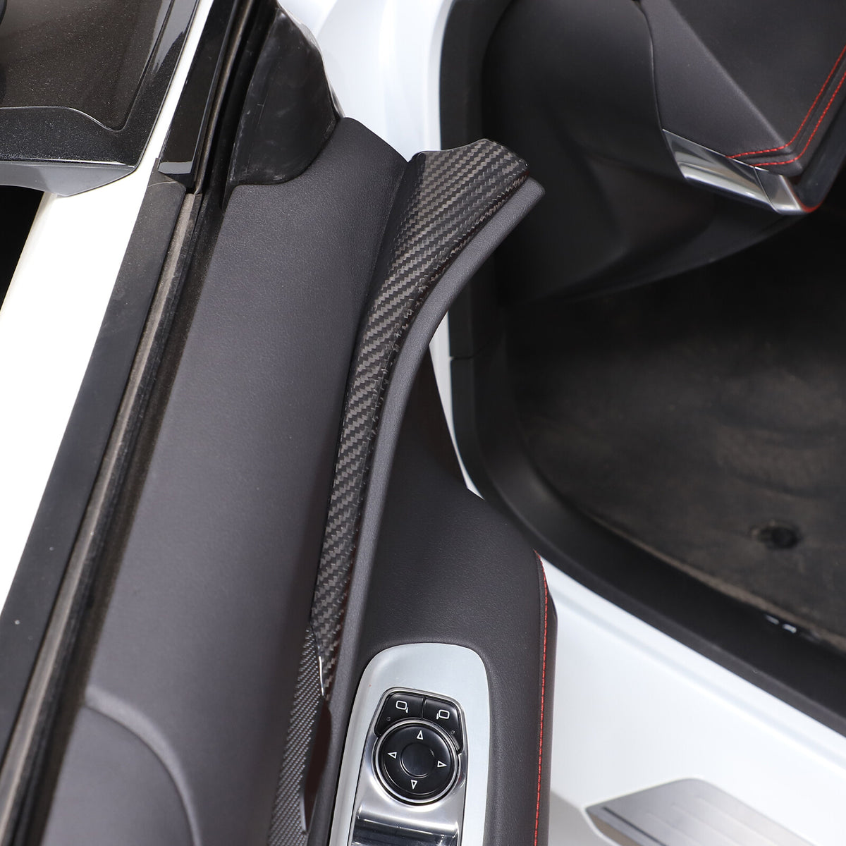 Real Carbon Fiber Interior Dashboard Side Panel Cover Trim Set For Corvette C8 4