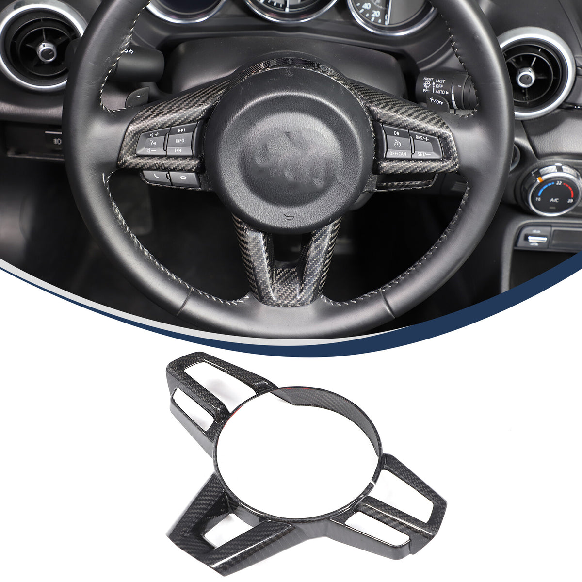 Real Dry Carbon Fiber Interior Center Trim For Mazda MX-5 Miata Convertible 16+ 5