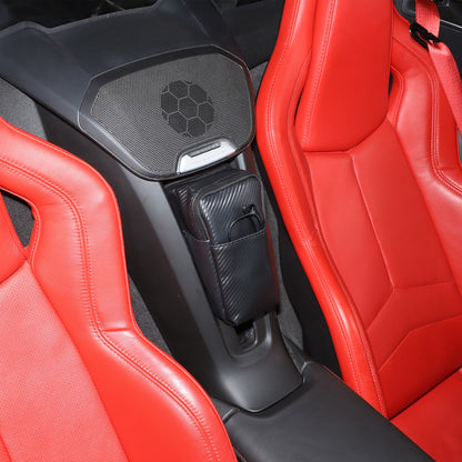 Carbon Fiber Pattern Rear Seat Center Storage Bag For Corvette C8 2020+ 6