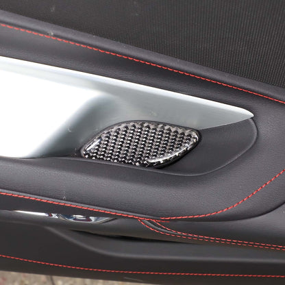 Carbon fiber Window Lift & Door Handle Storage Mat Sticker for Corvette C8 20-26 7