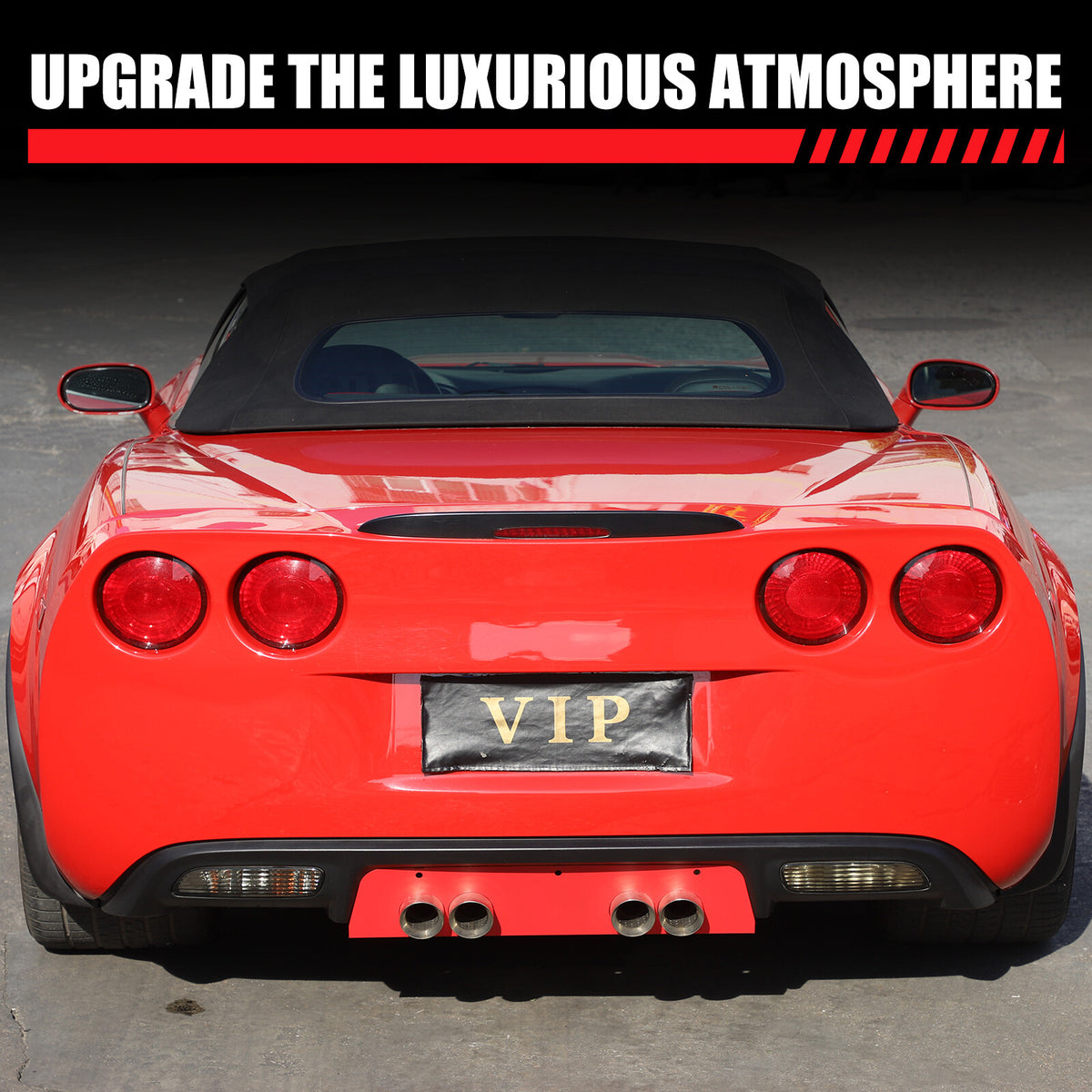 Red Stainless Steel Exhaust Filler Panel trim For Corvette C6 2005-2013 6