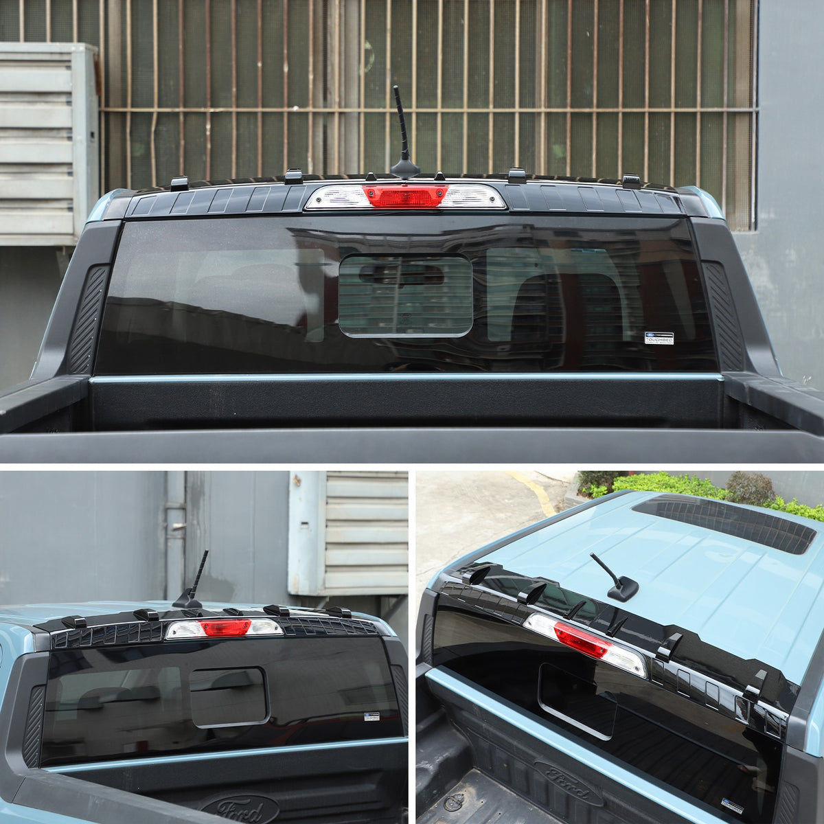 Glossy Piano Black ABS Rear Roof Spoiler Trim For Ford Maverick 2022+ US 13
