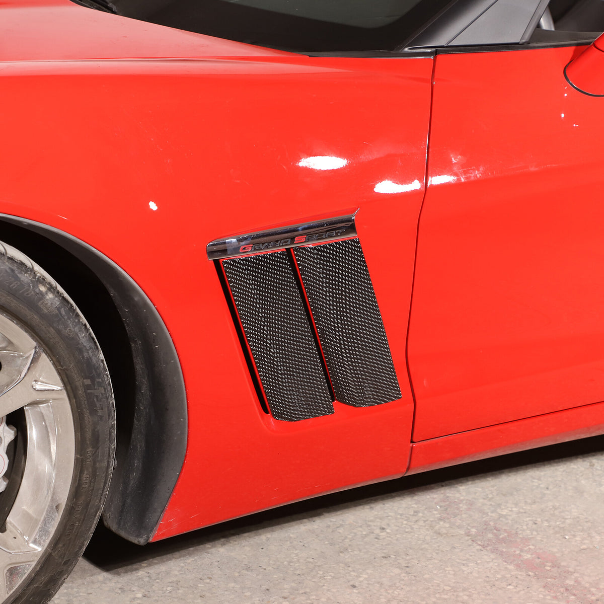 Carbon Fiber side fender vents Panel Sticker Trim For Corvette C6 2005-2013 5