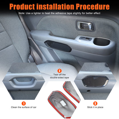 ABS Carbon Fiber Door Panel Armrest Handle Bowl Cover Trim For Honda Pilot 03-08 13