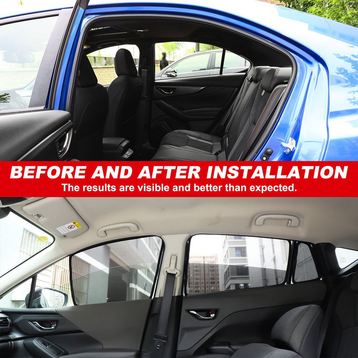 Full Car Window Screen Sun Shade Mesh Cover Windshield for Subaru Crosstrek 24+ 4