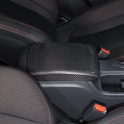 Real Carbon Fiber Center Armrest Storage Box Cover Trim For Subaru WRX VB 22-24 6