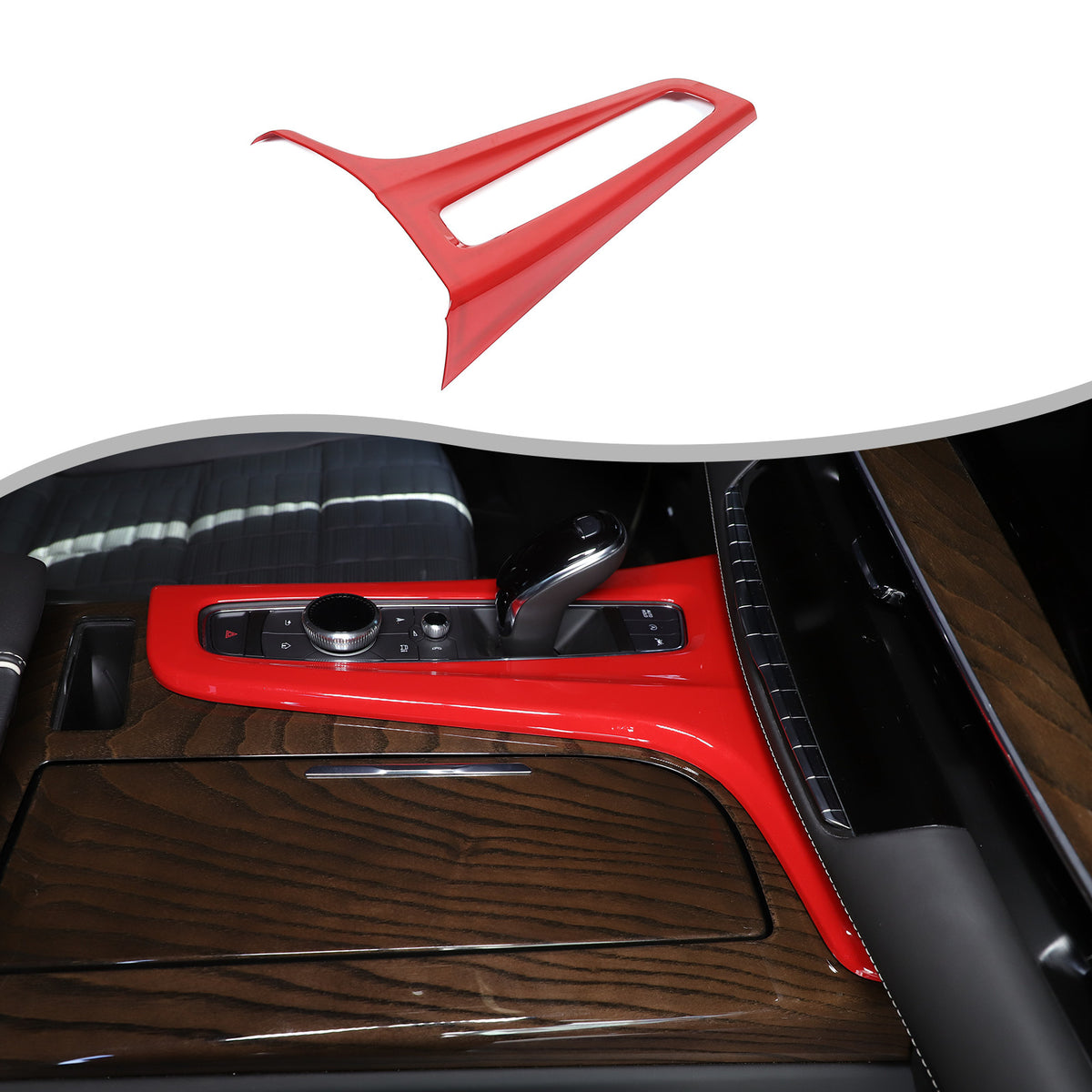 Red ABS Center Control Gear Trim Panel Trim Cover For Cadillac Escalade 21-23 US 10