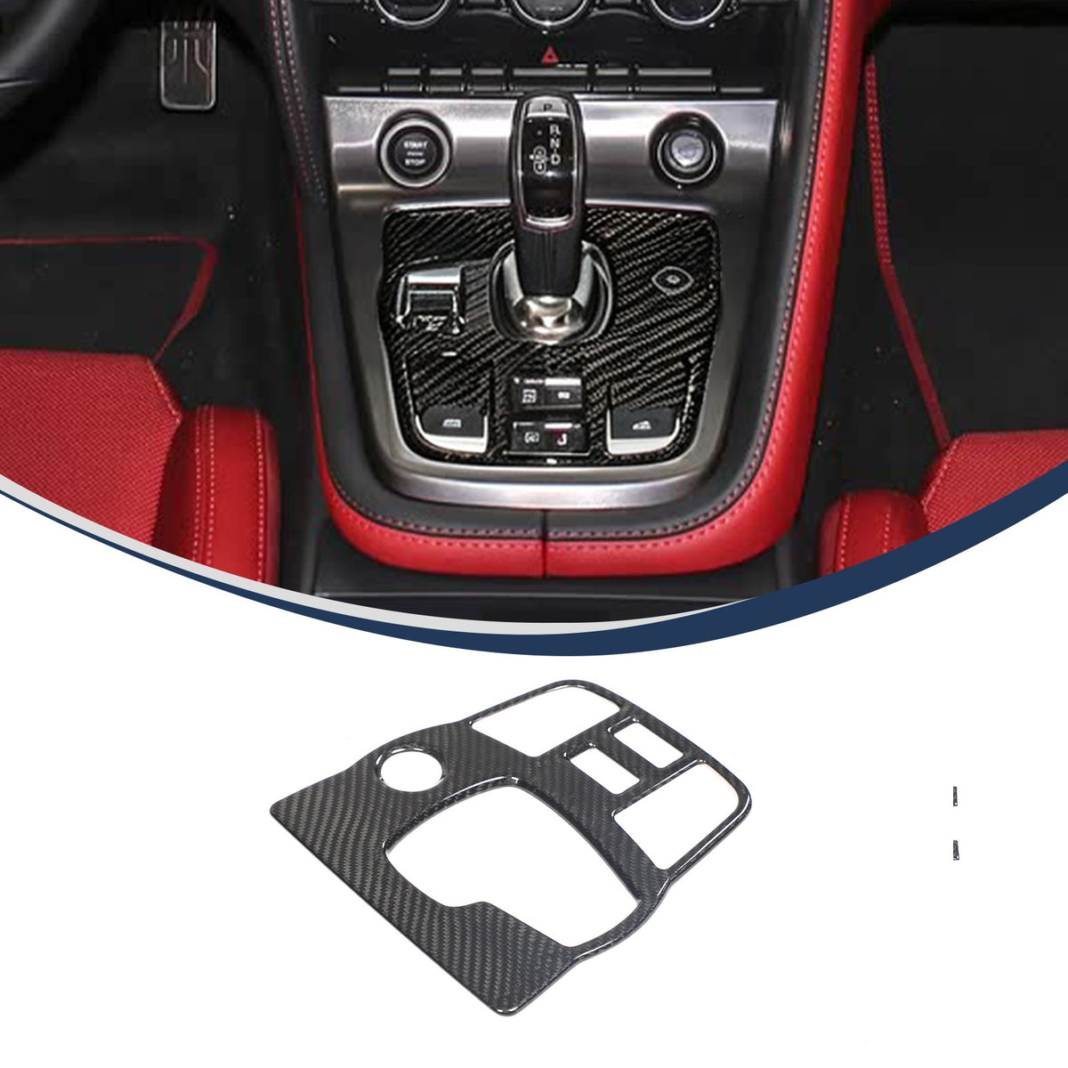 Real Carbon Fiber Center Gear Trim For Jaguar F‑TYPE Convertible X152 2013+ 2