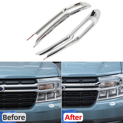 Glossy Piano Black Front Grille Cross Bar Trim For Ford Maverick 2022-2024 24