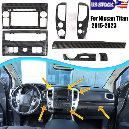Center Console Interior Trim Cover Set Kit For Nissan Titan 4 door 2016-19 US 1