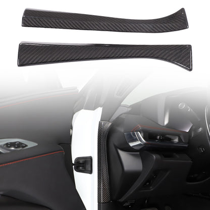 Real Carbon Fiber Inner Interior Door Pillar Trim For Corvette C8 2020+ 17