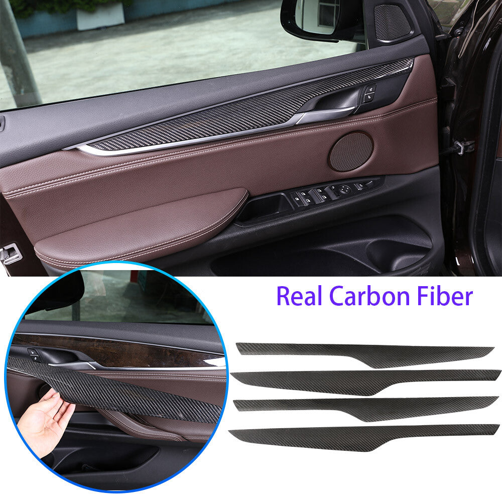 17PCS Real Dry Carbon Fiber Interior Trim Decor Cover For BMW X5 F15 2014-2018 61