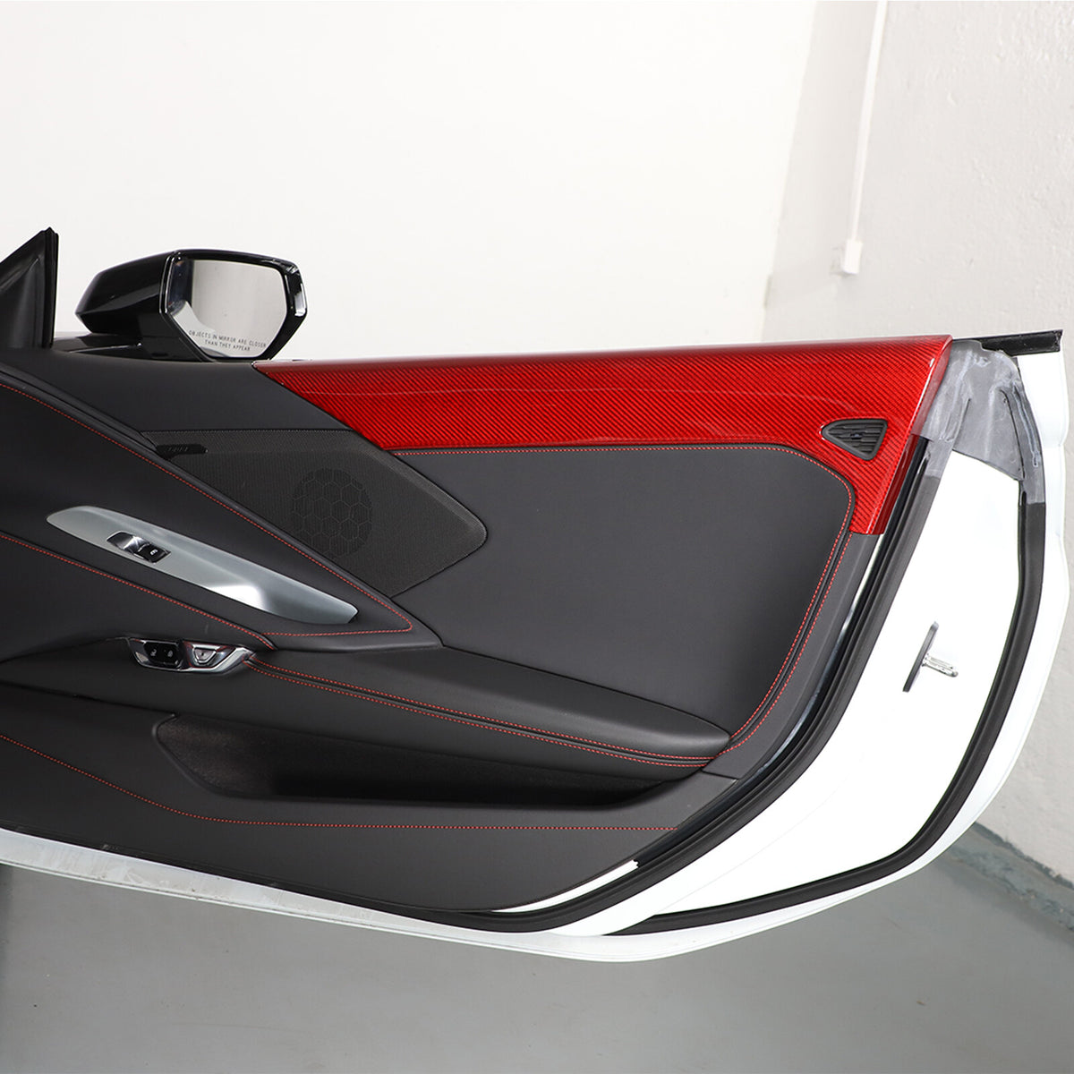 Red Real Carbon Fiber Full Interior Set Decor Trim Kit for Corvette C8 20-25 - Styles 41-45 68