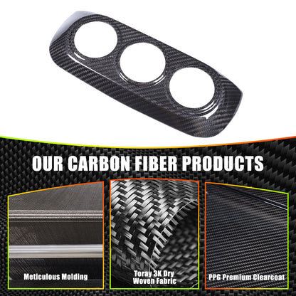 Real Dry Carbon Fiber Center Console AC Switch Trim Cover For Nissan 400Z Z34 4
