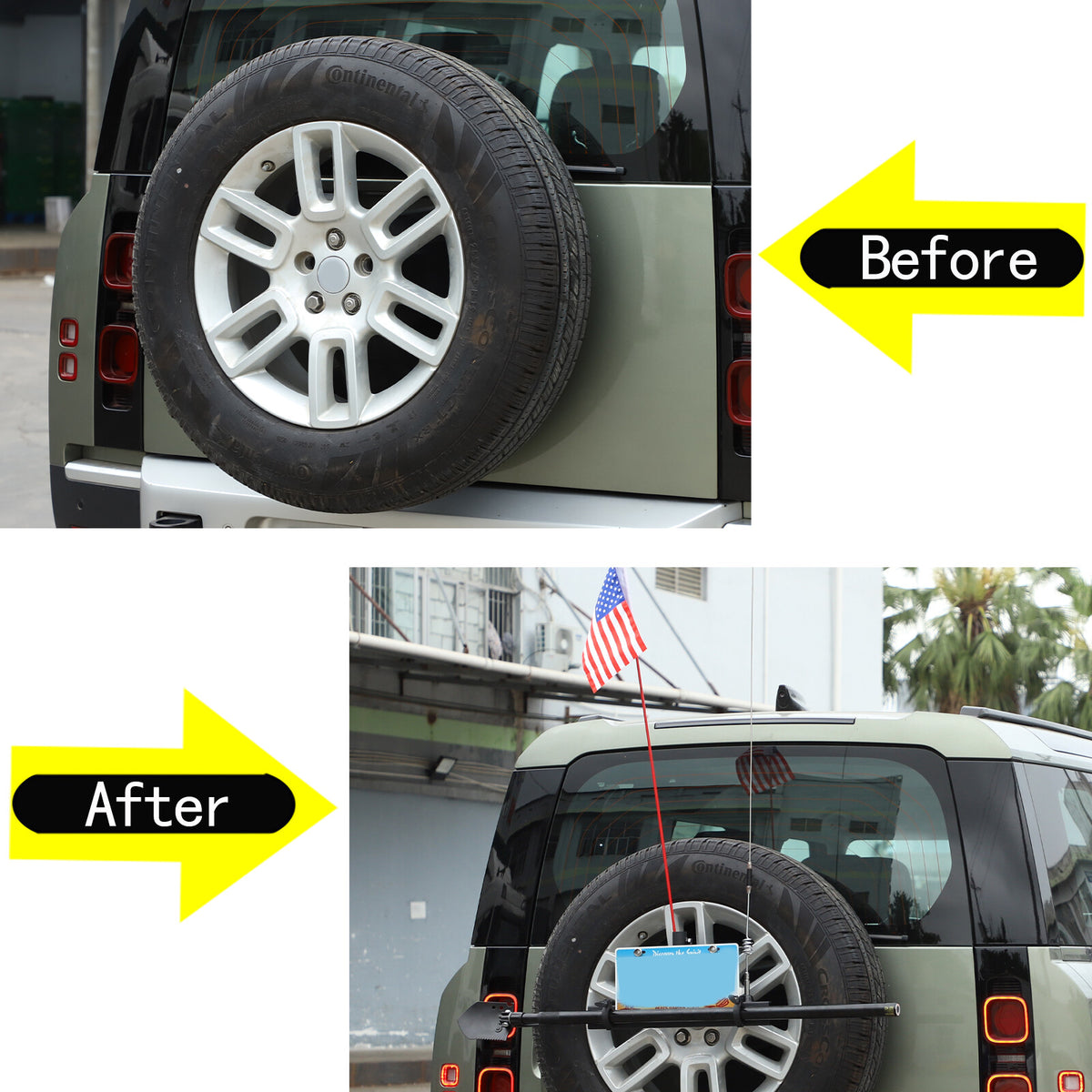 Rear License Plate Flagpole Holder Bracket Accessories For Land Rover Defender 4