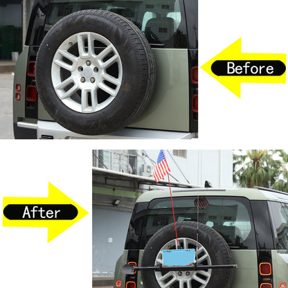 Rear License Plate Flagpole Holder Bracket Accessories For Land Rover Defender 4