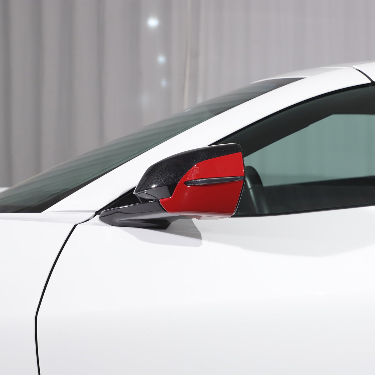 Sport Red ABS Exterior Side Mirror Bottom Cover Trim For Corvette C8 2020+ US 17