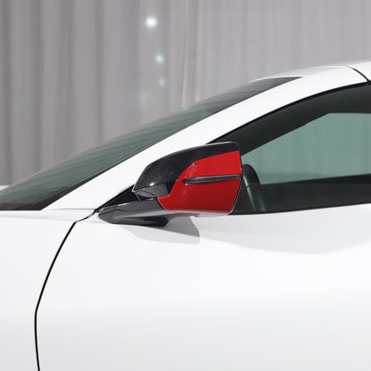 Sport Red ABS Exterior Side Mirror Bottom Cover Trim For Corvette C8 2020+ US 17