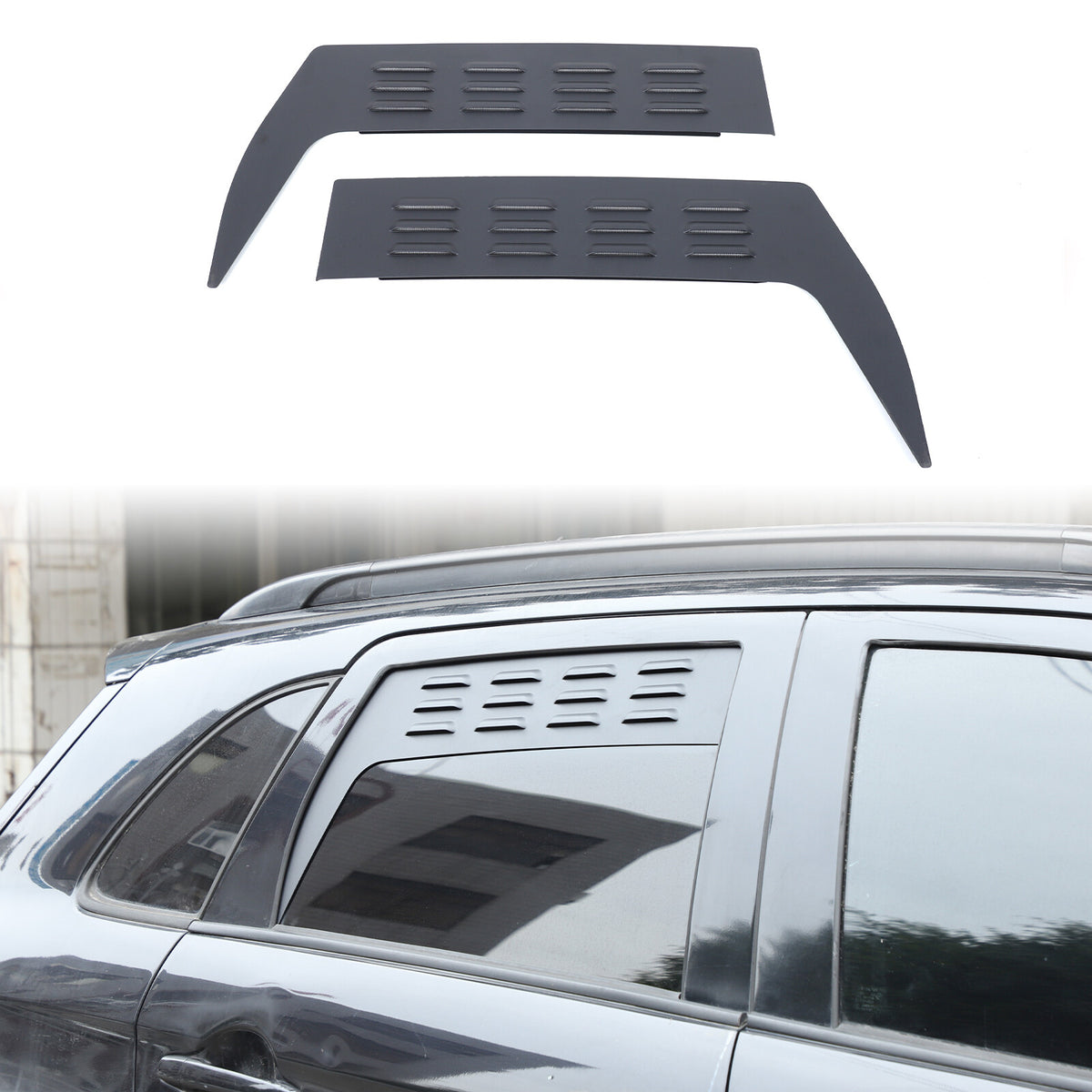 Alloy Rear Window Louver Shutter Cover Trim For Mitsubishi Outlander Sport 11-18 8