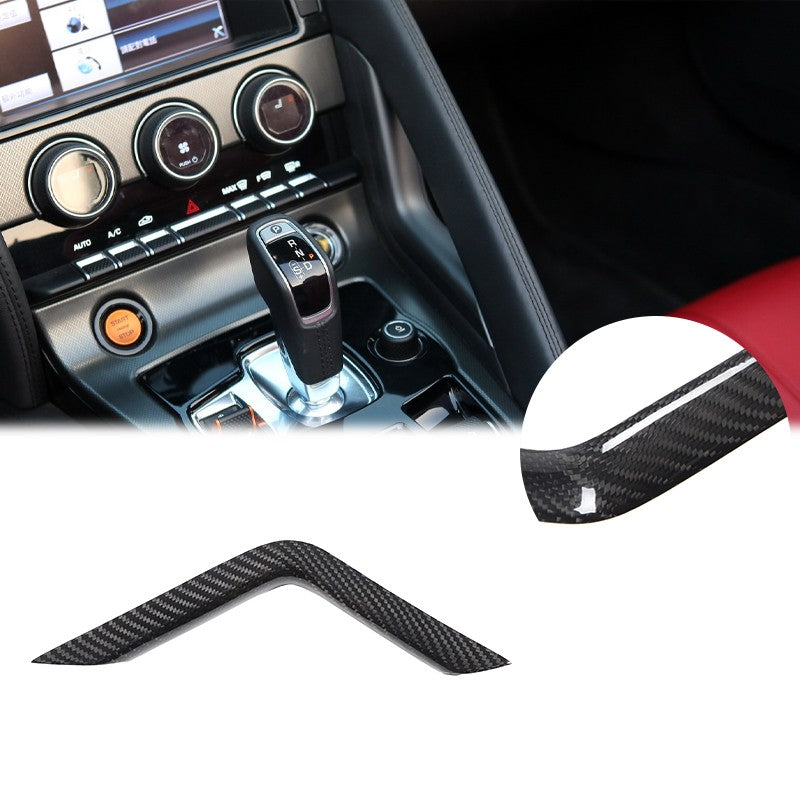 Real Carbon Fiber Right L-Shaped Gear Shift Trim For Jaguar F-Type X152 2013+ 16