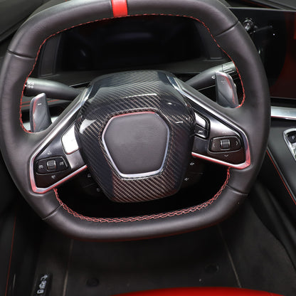 For C8 Corvette Carbon Fiber Steering Wheel Center Surround Cover 2020 - 2026 8