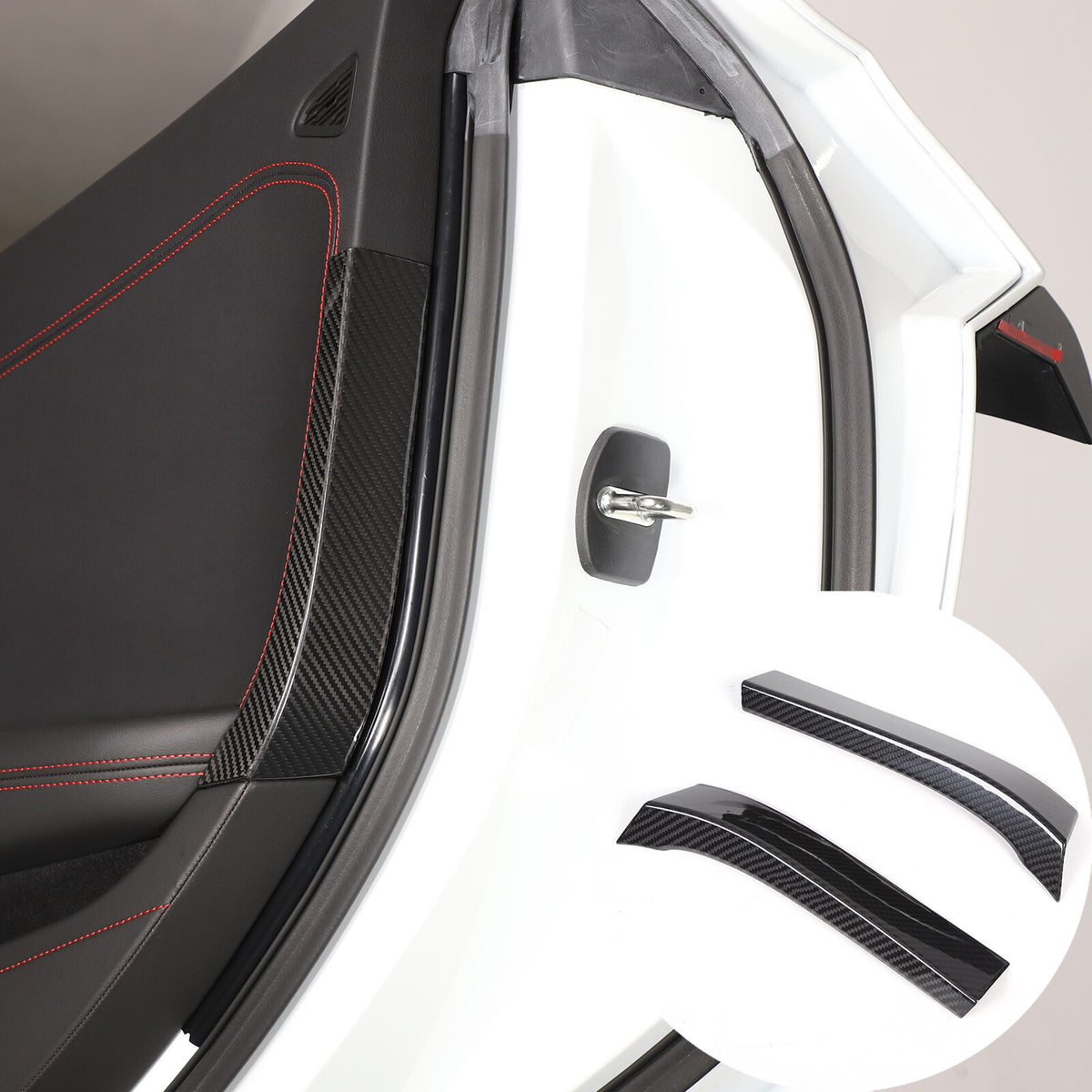 Real Carbon fiber Interior Door Panel trim Cover Frame For Corvette C8 20-26 US 8