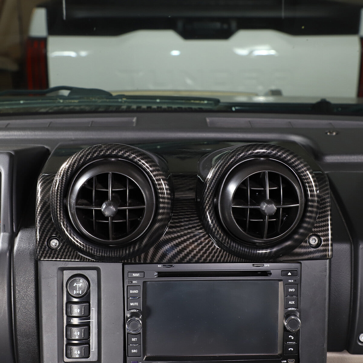 Carbon Fiber Style Central Control Airvent Trim For Hummer H2 SUV 2003-07 US 5