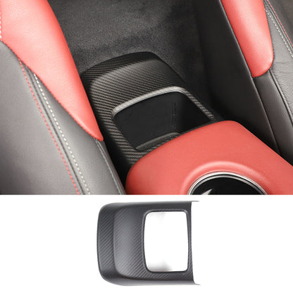 Matte Carbon Fiber Rear Storage Box Panel Cover Trim For Toyota Supra A90 19-24 2