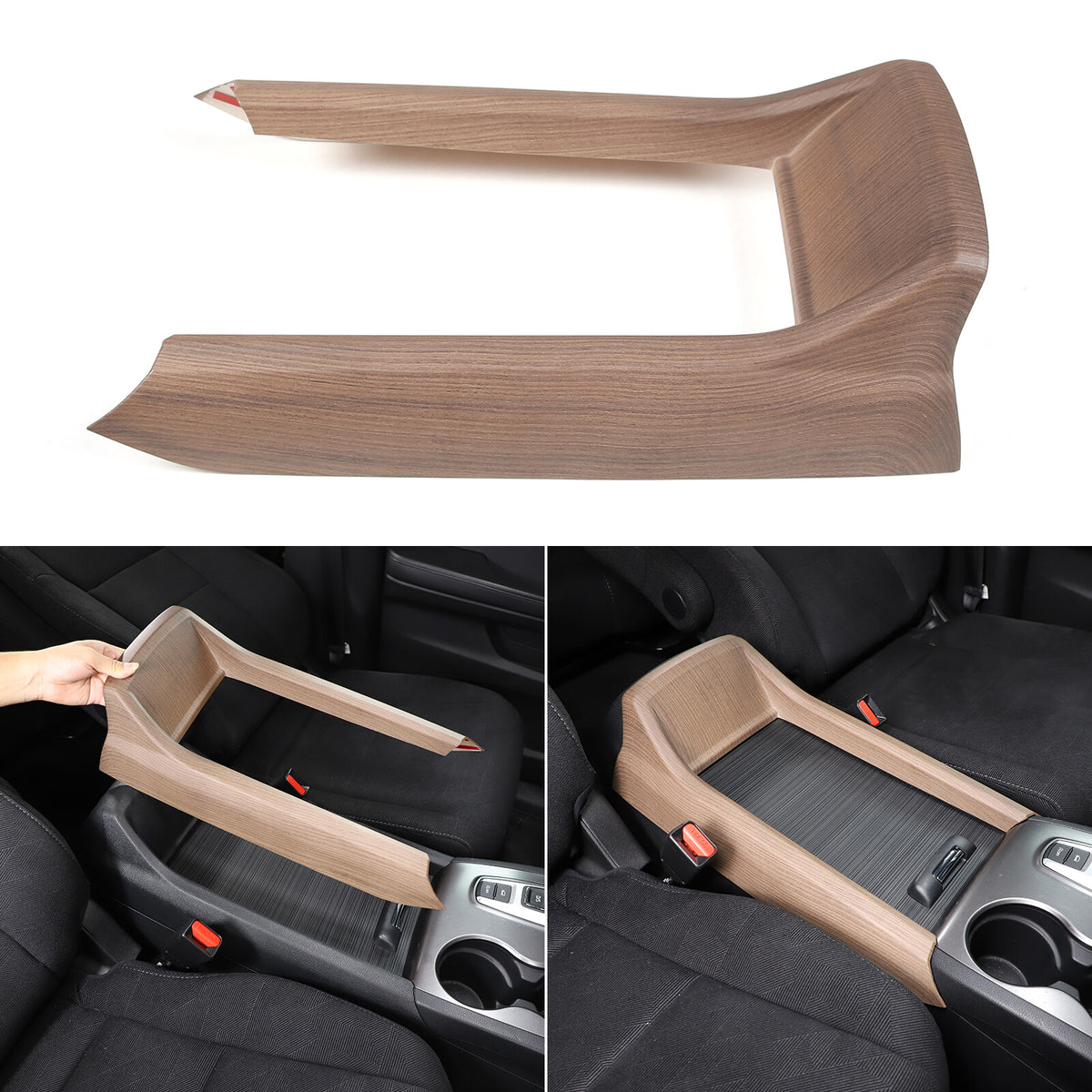 ABS Wood Grain Center Console Armrest Box Side Panel Trim for Honda Pilot 15-22 19
