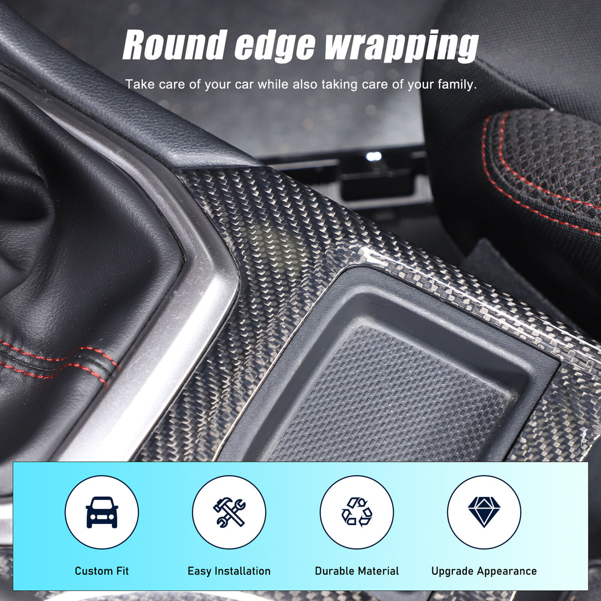 Real Carbon Fiber Console Gear Shift Panel For Subaru WRX STI VB S4 MT 2022 2024 3