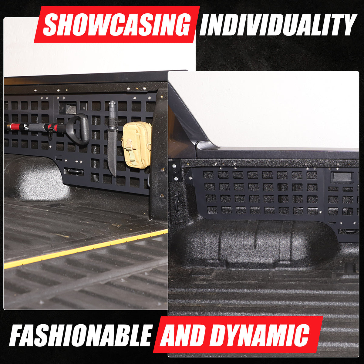 Tailgate Body Armor Side Bed Molle Panel Storage Rack for Ford Ranger 2024-2025 4