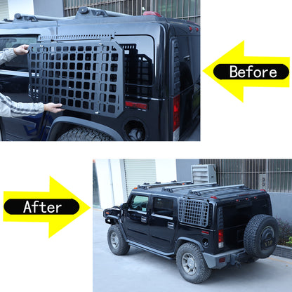 Alloy Rear Roof Climbing Ladder Rack Window Molle Panel For Hummer H2 2003-09 46
