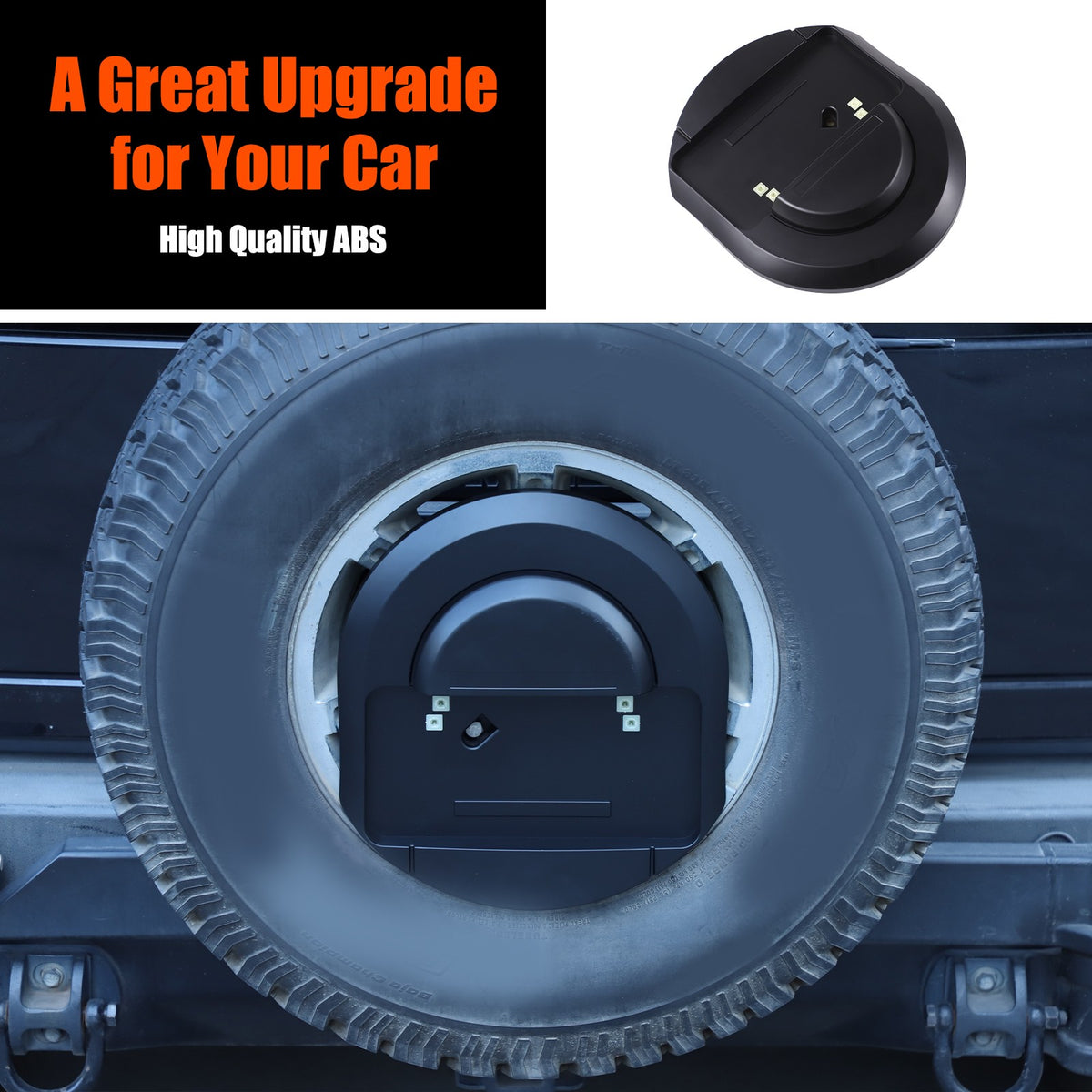 Matte Balck Rear License Plate Bracket Spare Tire Carrier For Hummer H2 03-09 1