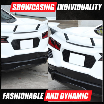 Glossy Black Alloy Rear License Plate Filler Panel Trim for Corvette C8 2020+ 10