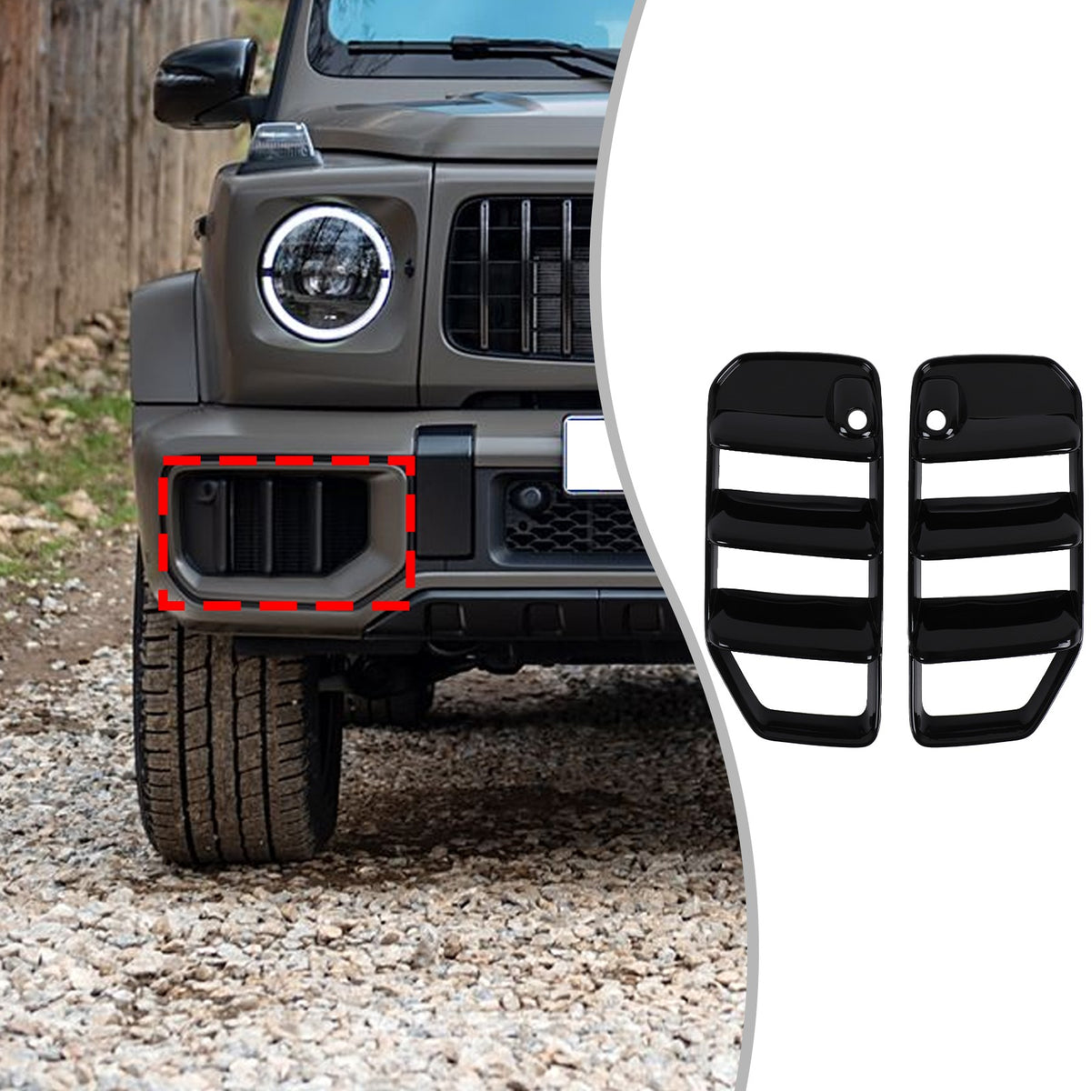 Piano Black Front Bumper Side Air Intake Grille Trim For Benz G G63 W465 25+ US 5