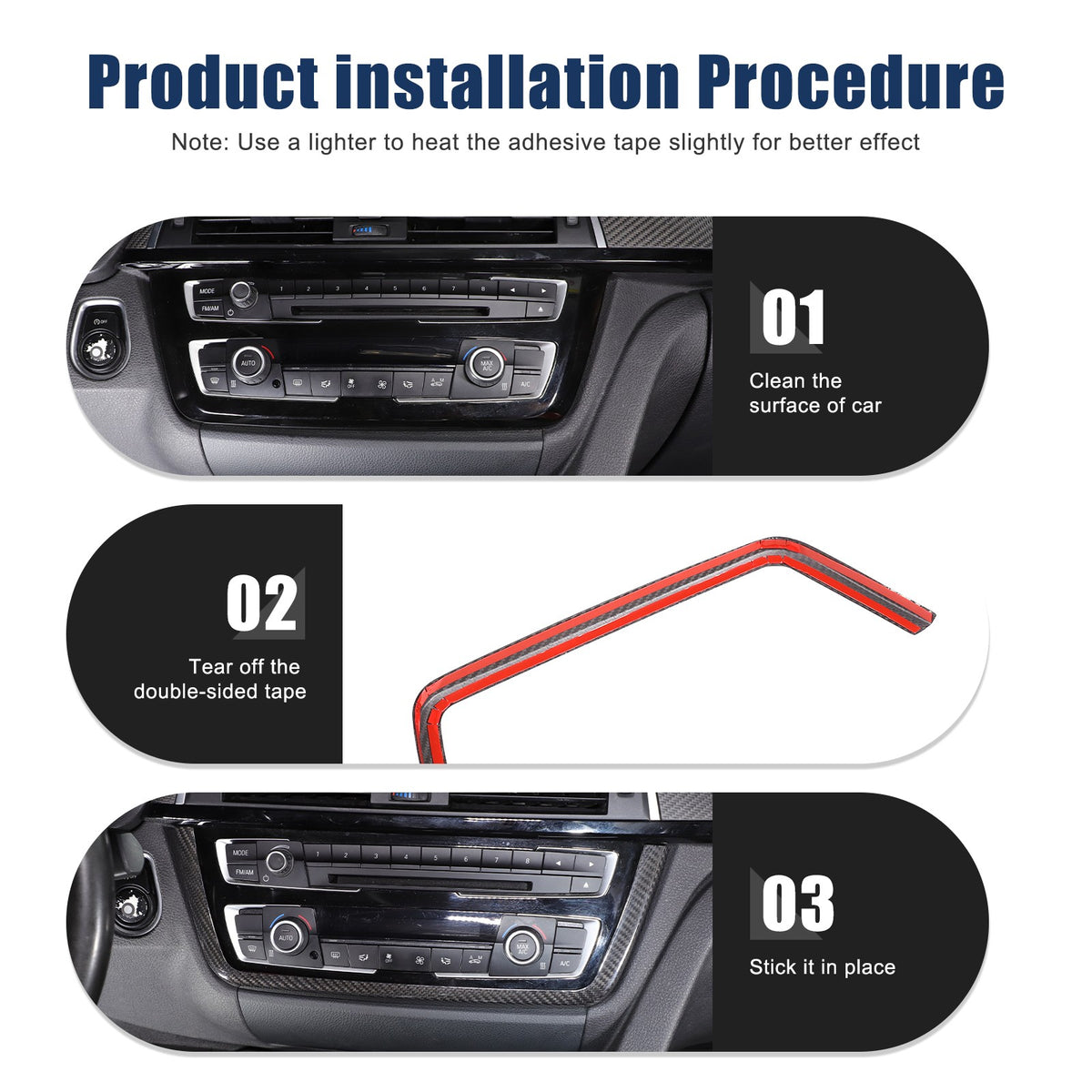 Real Carbon Fiber Center Trim For BMW 3/4 Series F30/F32/F80/F82 M3 M4 2014-19 23
