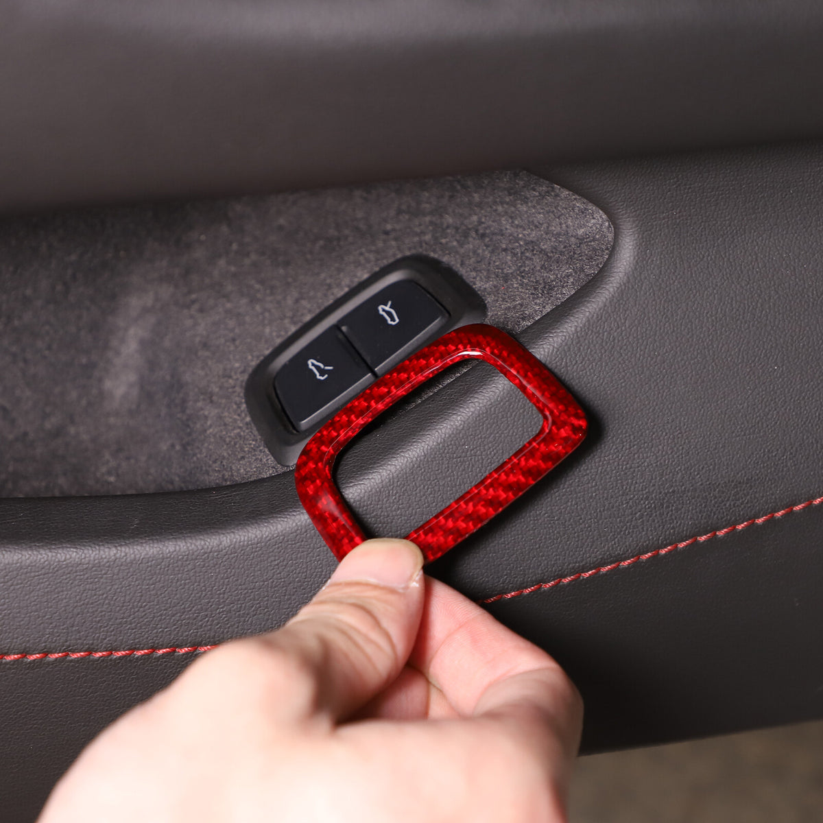 Red Real Carbon Fiber Interior Full Decor Cover Trim Kit for Corvette C8 2020-25 - Variants 6-10 40