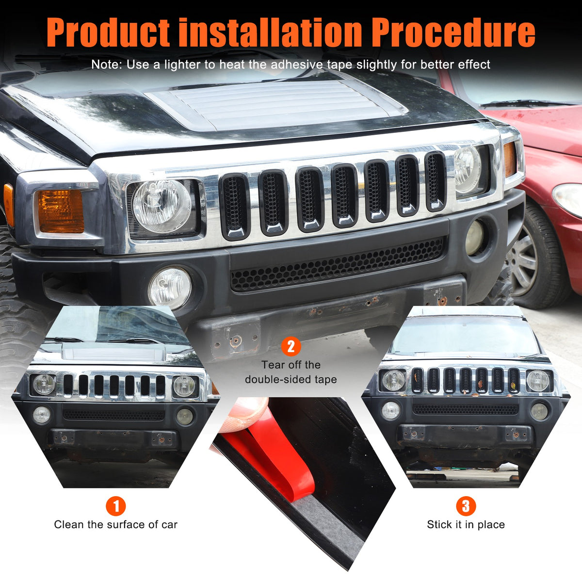 Black ABS Grille Insert Guard Insect Screen For Hummer H3 2005-2009 24