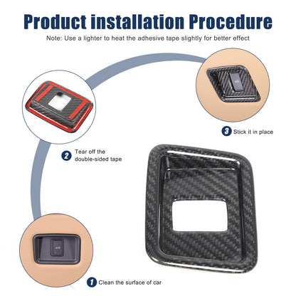 Real Carbon Fiber Inner Tailgate Switch Trim Cover For Range Rover Vogue 23+ 3