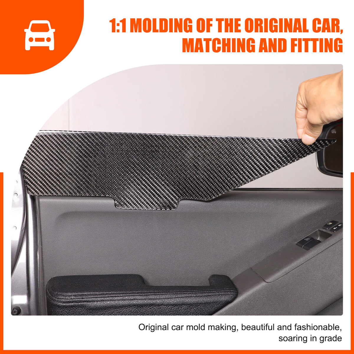 Carbon Fiber Door Armrest Side Panel Trim Sticker For Nissan Frontier 2005-2021 21