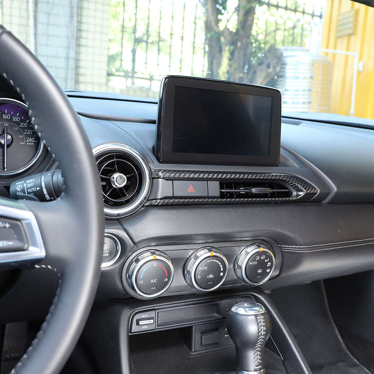 Real Carbon fiber Center Console air outlet frame Trim Cover For Mazda MX-5 16+ 1