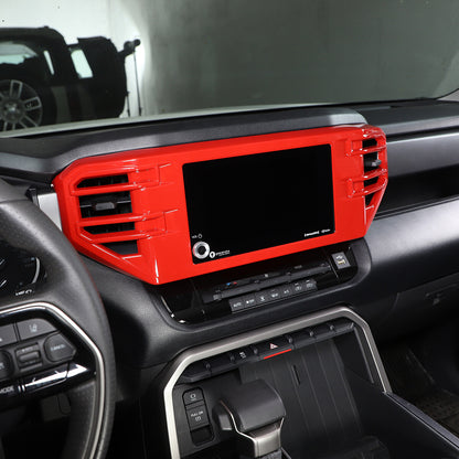 3pcs Red Center Control Air Outlet Frame Cover Trim For Toyota Tundra 2022-2026 8