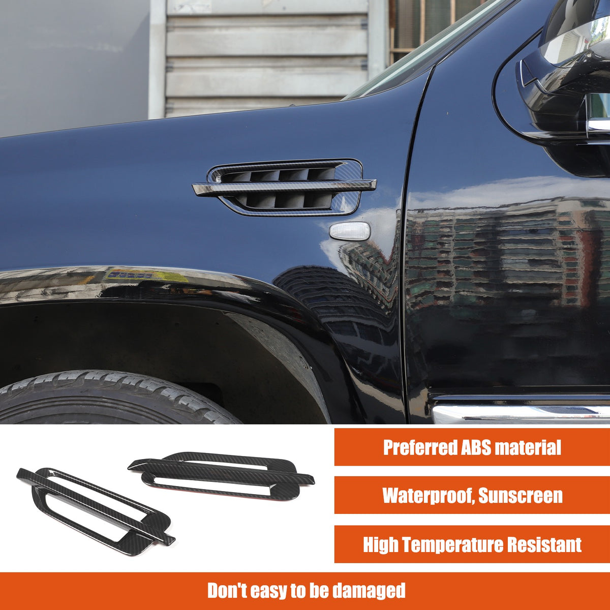 Carbon Fiber ABS Side Fender Airvent Trim For Cadillac Escalade 2007-2014 US 14