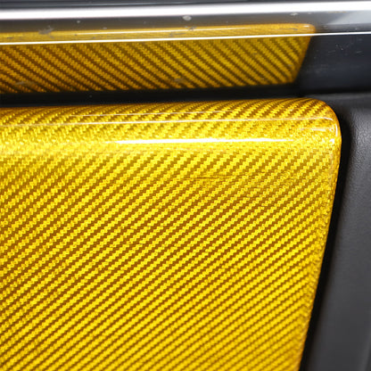 Yellow Carbon Fiber Co-pilot Storage Glove Box Trim For Corvette C8 2020-26 4