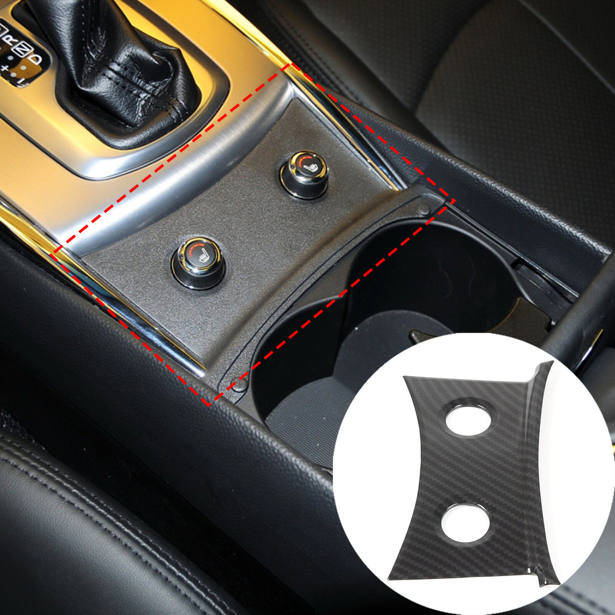 ABS Carbon Fiber Center Interior Trim Cover Set For Infiniti G25 G37 2009-2013 3