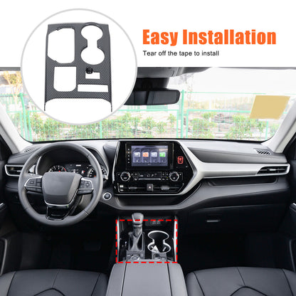ABS Carbon Fiber Center gear shift trim cover for Toyota Highlander 2022-2024 12