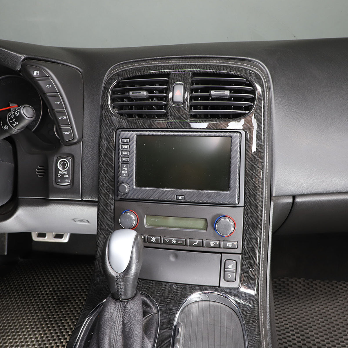 Matte Carbon Fiber Center Navigation Screen Trim Cover For Corvette C6 2005-13 18