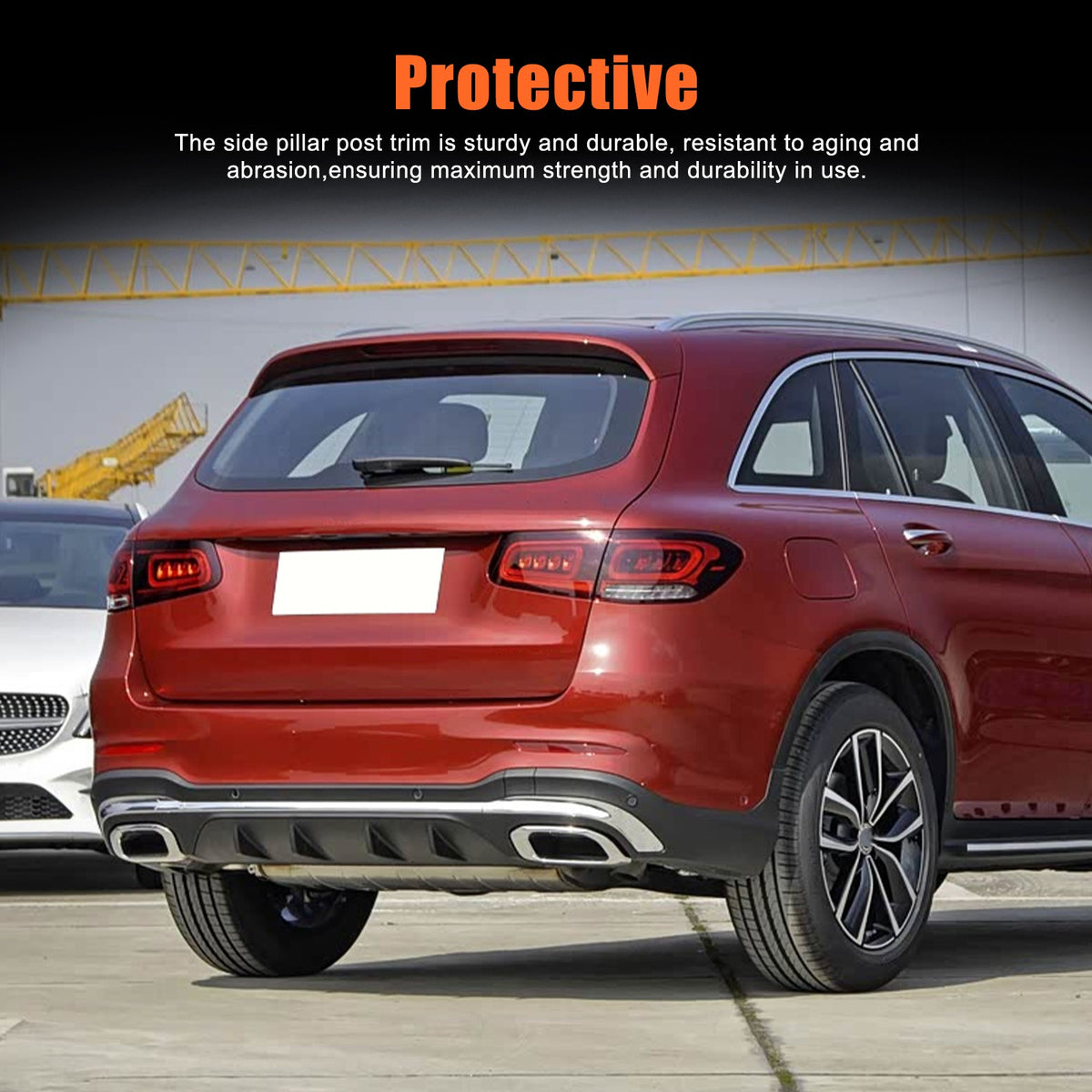 Glossy Silver ABS Rear Bumper Skid Plate For Mercedes-Benz GLC X253 2020-2021 20