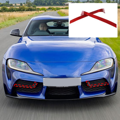 Red Real Carbon Fiber Front Bumper Side Grill Trim For Toyota Supra A90 19+ 14